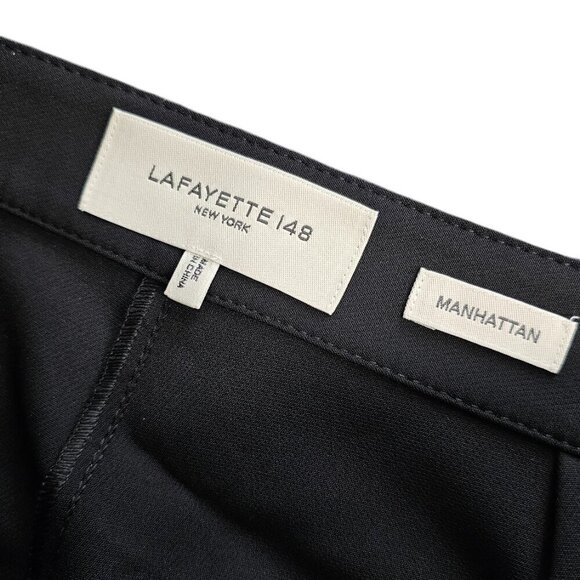 Lafayette 148 Womens Manhattan Pant, Lambskin Front, Stretch Back, Black, Size 8 - Picture 8 of 11
